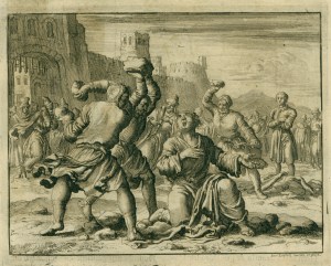 "At this they covered their ears and, yelling at the top of their voices, they all rushed at him, 58 dragged him out of the city and began to stone him. Meanwhile, the witnesses laid their coats at the feet of a young man named Saul." Acts 7:57-58